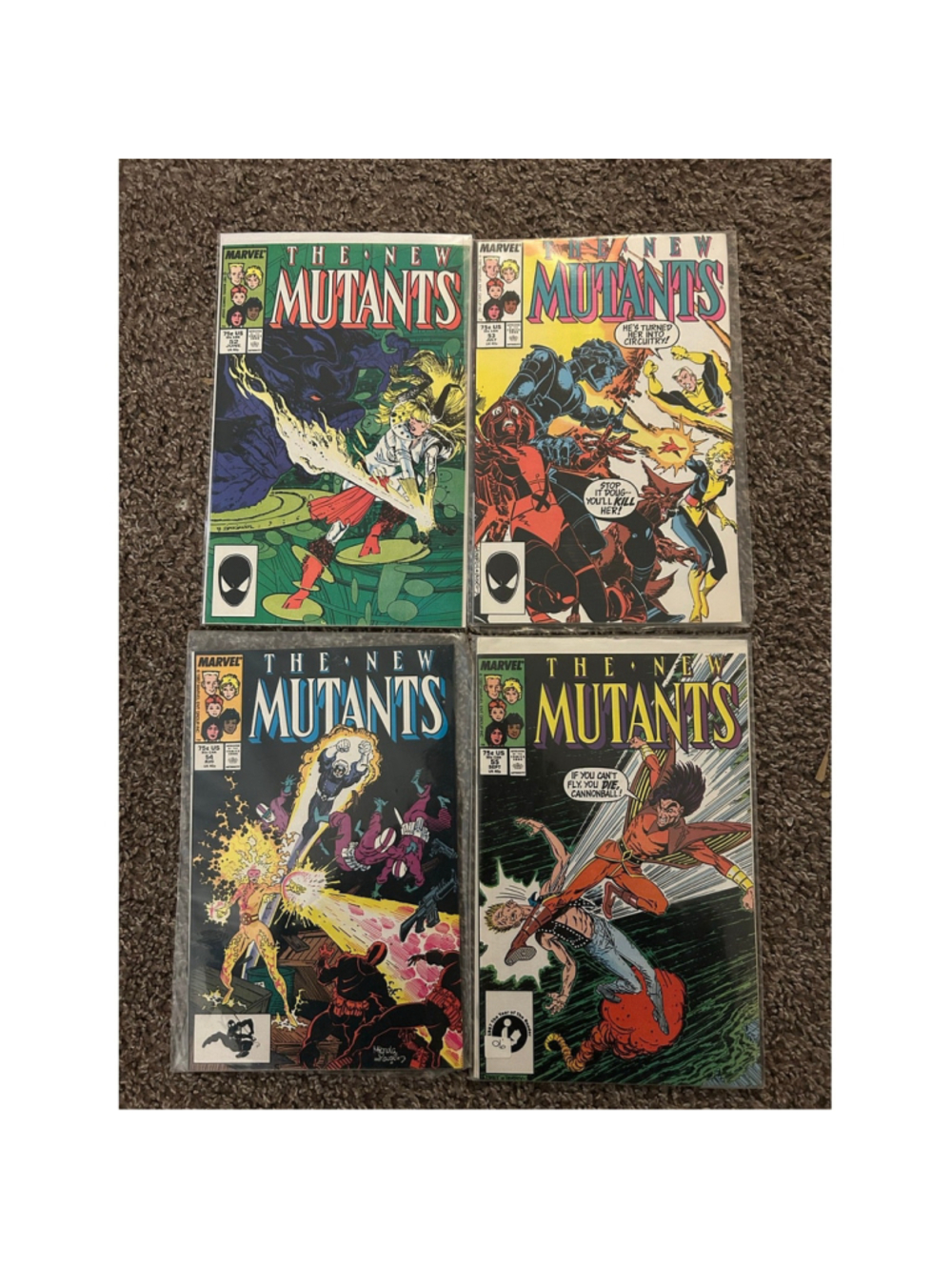 New Mutants #52, 53, 54, 55 (1986 Marvel) Lot of 4